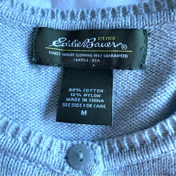 EDDIE BAUER Snowflake Cardigan Sweater M - Picture 6 of 8